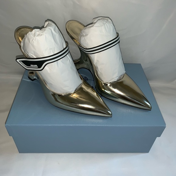Prada mirrored leather mules - Picture 1 of 5